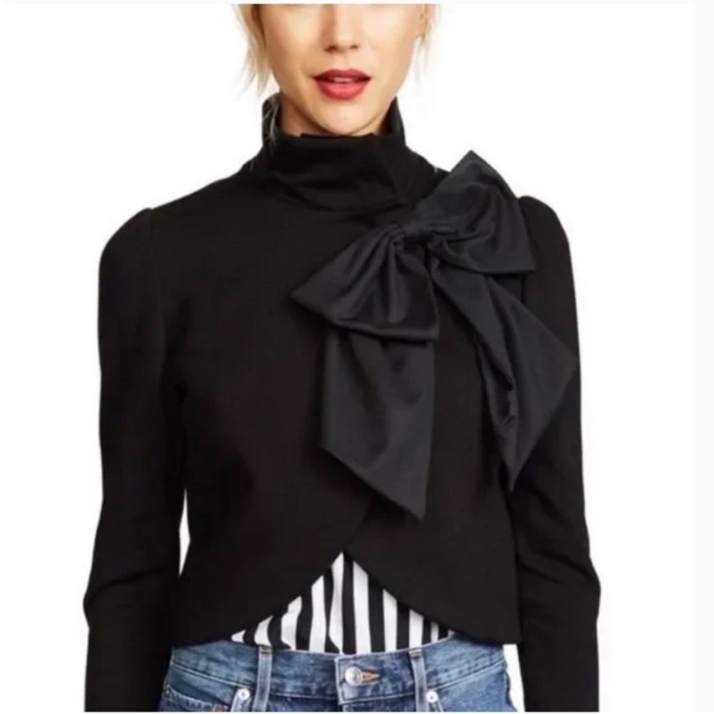 Alice Olivia cropped Addison bow Jacket size Xs
